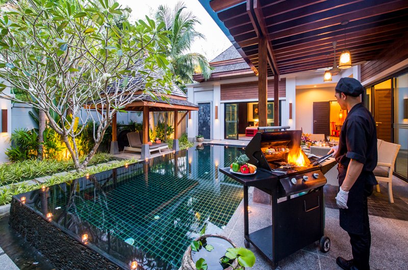 A photo of a private chef preparing a meal in a vacation rental at Los Sueños Resort in Costa Rica