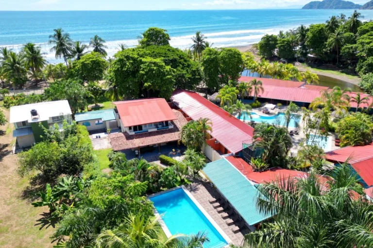 Aerial view of Casa Cortes Beachfront Vacation Rental Villa in Jaco