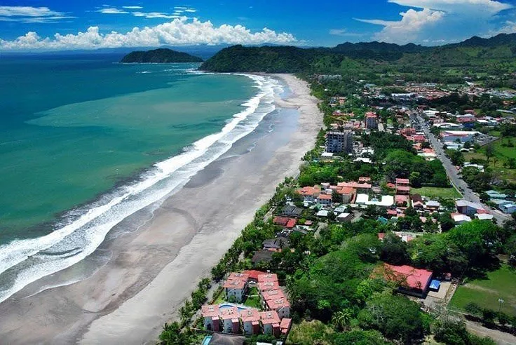 Aerial view of Jaco Beach and some vacation rentals